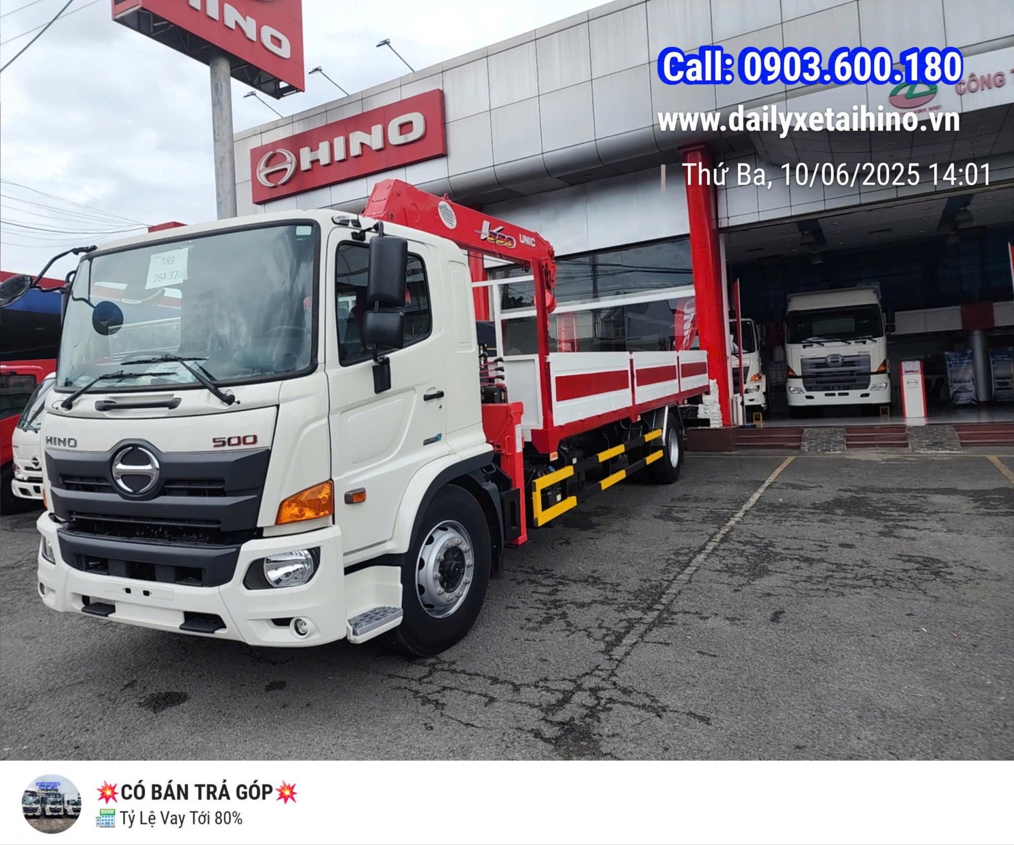 Xe Tải Cẩu Hino FG lắp cẩu Unic 5 Tấn